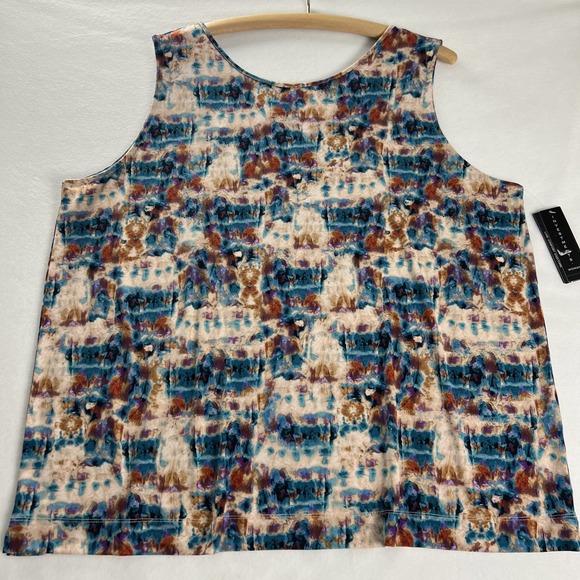 Investments Women Tank Soft Separates Blouse Plus Size 2X Abstract Multicolor G2 - Picture 2 of 16
